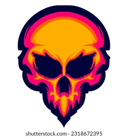 Skull head illustration logo mascot art design