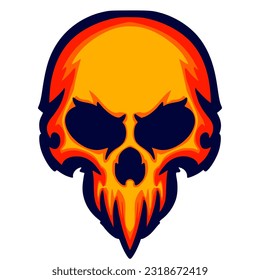 Skull head illustration logo mascot art design