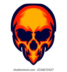 Skull head illustration logo mascot art design