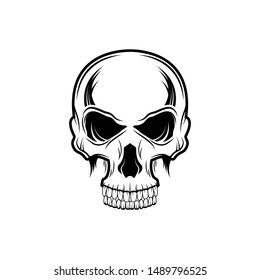 skull head illustration logo, skull head template