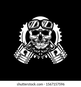 Biker Skull Wear Vintage Helmet Motorcycle Stock Vector (royalty Free 