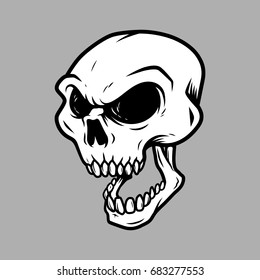 Skull Head Illustration Vector