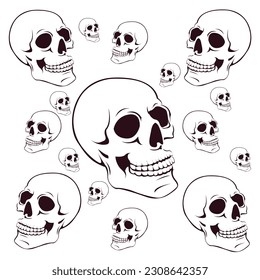 SKULL HEAD ILLUSTRATION VECTOR DESIGN