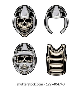 skull head and karate gear