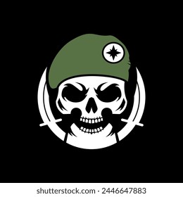 Cabeza de cráneo con Vector de diseño de cuchillo