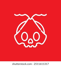 skull head skull land logo design vector line