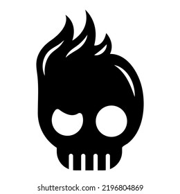 Skull Head Logo Crested Hair Simple Stock Vector (royalty Free 