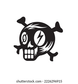 skull head logo design illustration icon vector