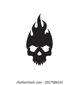 Skull head logo design vector template
