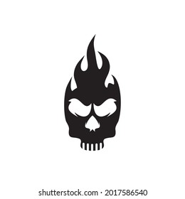 Skull head logo design vector template