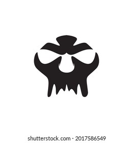 Skull head logo design vector template