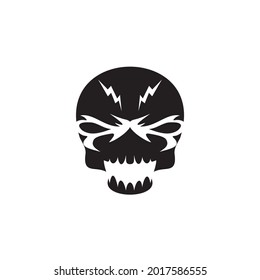 Skull head logo design vector template