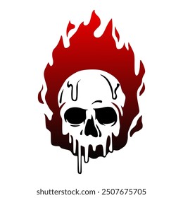 skull head logo fire vector cool simple modern