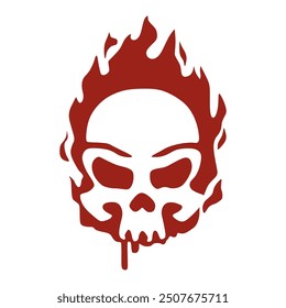 skull head logo fire vector cool simple modern