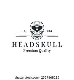 skull head logo simple design vintage retro pirate emblem illustration template