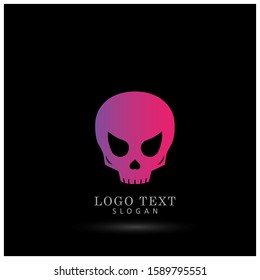 Skull Head Logo. Symbol & Icon Vector Template.