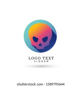 Skull Head Logo. Symbol & Icon Vector Template.