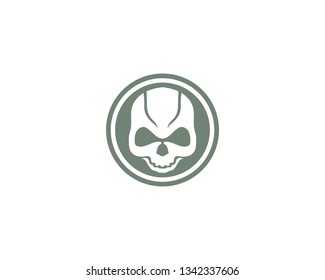 Skull head logo and symbol vector