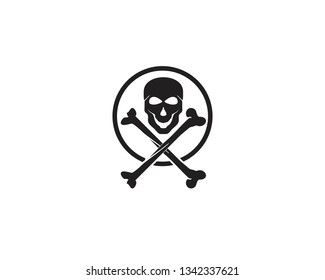 Skull head logo and symbol vector