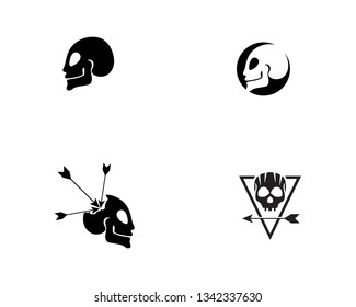 Skull head logo and symbol vector