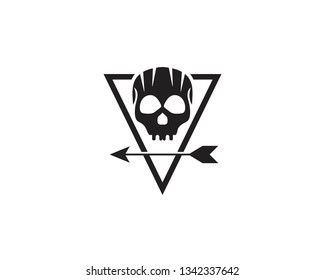Skull head logo and symbol vector