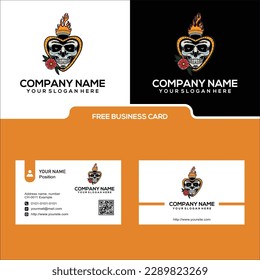 Skull Head Logo Template design vector. rose logo design