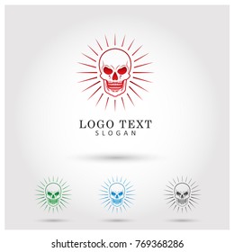 Skull Head Logo Vector Icon Template