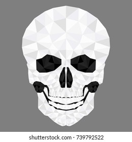 Skull head low poly - vector
