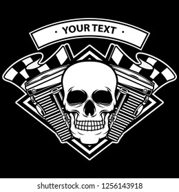 skull head machine logo, vector EPS 10