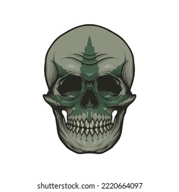 skull head marijuana vector illustration