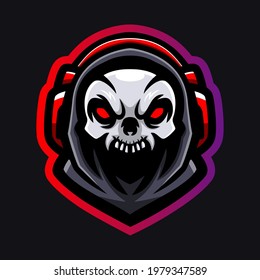 Skull head mascot esport logo design