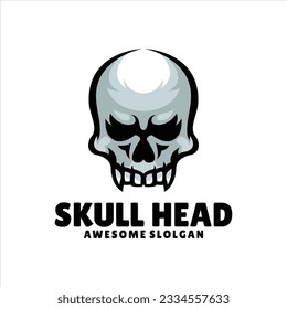 skull head mascot logo design