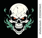 Skull Head Mascot Logo for Esport. Skull T-shirt Design. Skeleton Logo. Skull Sticker