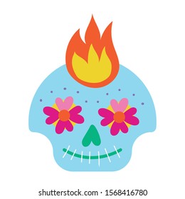 skull head mask painted icon vector illustration design