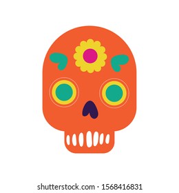 skull head mask painted icon vector illustration design