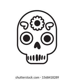 skull head mask painted icon vector illustration design
