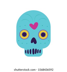 skull head mask painted icon vector illustration design