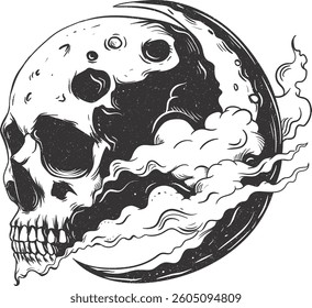 The skull head and the moonscythe