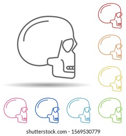 Skull, head in multi color style icon. Simple thin line, outline vector of anti age icons for ui and ux, website or mobile application