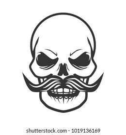 Skull Head Mustache Vector Illustration Stock Vector (Royalty Free ...