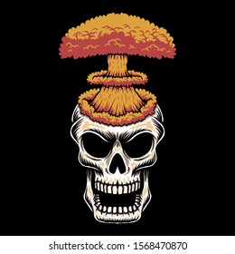 Skull head nuke vector illustration for your company or brand