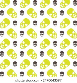 Skull head operable trendy multicolor repeating pattern vector illustration design