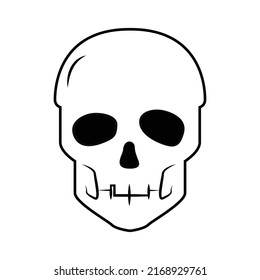 Skull Head Outline Vector Illustration On Stock Vector (Royalty Free ...