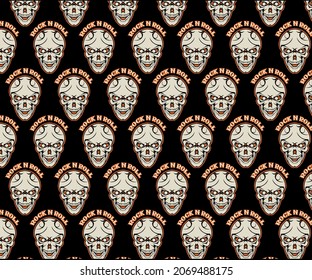 skull head pattern illustration, skeleton head vector sketch t-shirt horror style print metal typography dead paint poster design textile face tattoo grahic hipster abstract helloween graphic