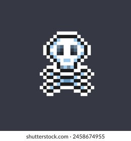 skull head in pixel art style