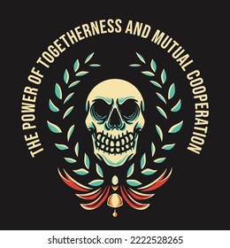 Skull Head Retro Vector Illustration