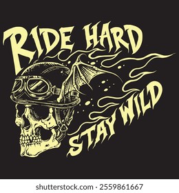 Skull Head Rider Vintage Design