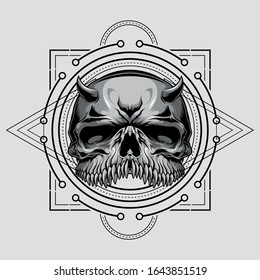 Skull Head Sacred Geometry Stock Vector (Royalty Free) 1643851519 ...