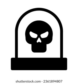 skull head silhouette in dome icon