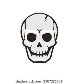 Skull head simple vector illustration